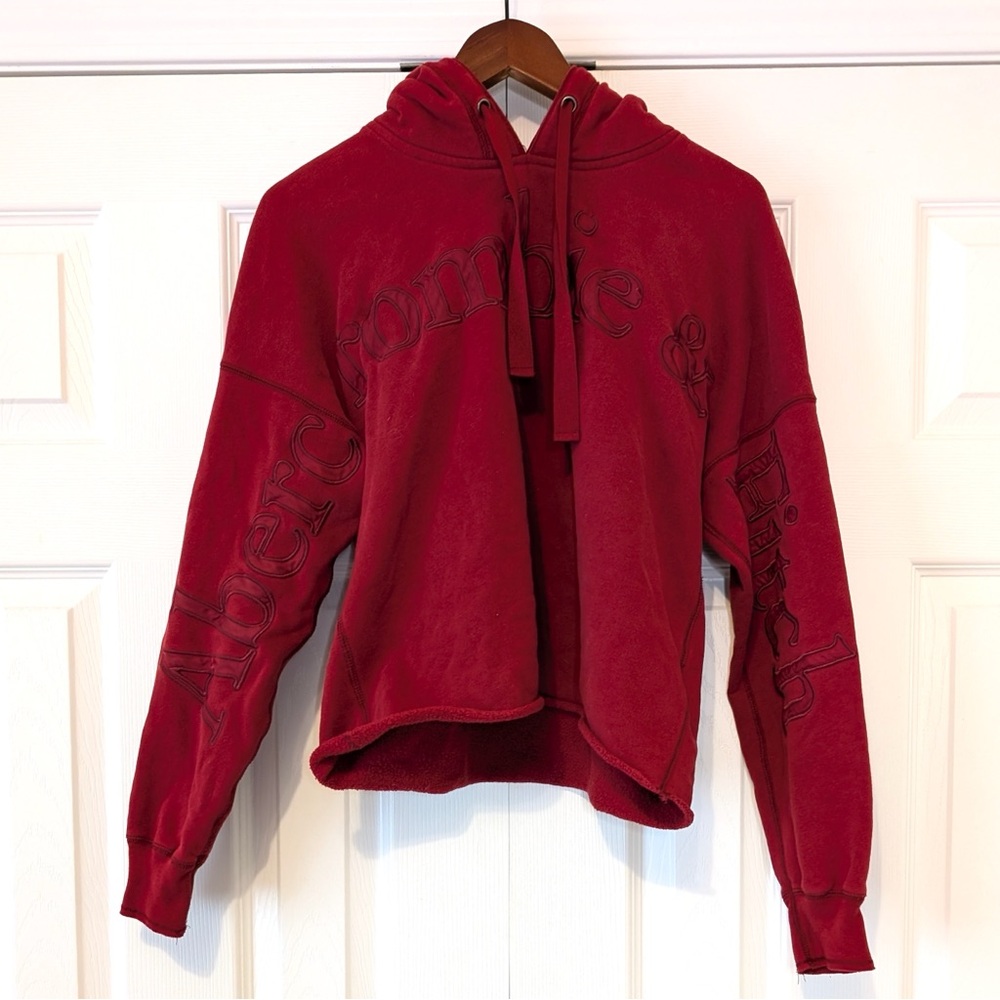 Abercrombie & Fitch Red Cropped Hoodie
